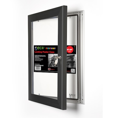 Seco Locking Poster Case, 30" x 40", Black LOCKINGCASE3040BL